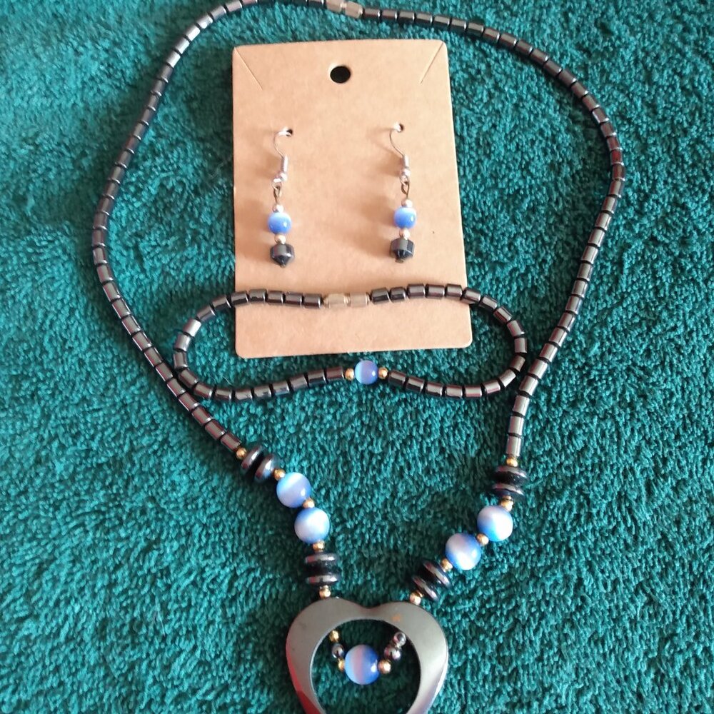 Hemotite and Tigers Eye Jewelry Set